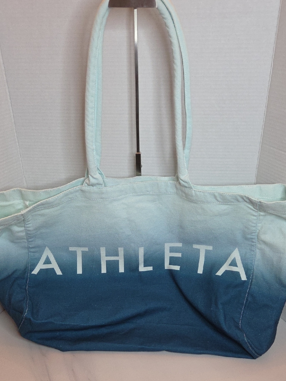 Athleta Ombre Teal-to-Navy Canvas Tote